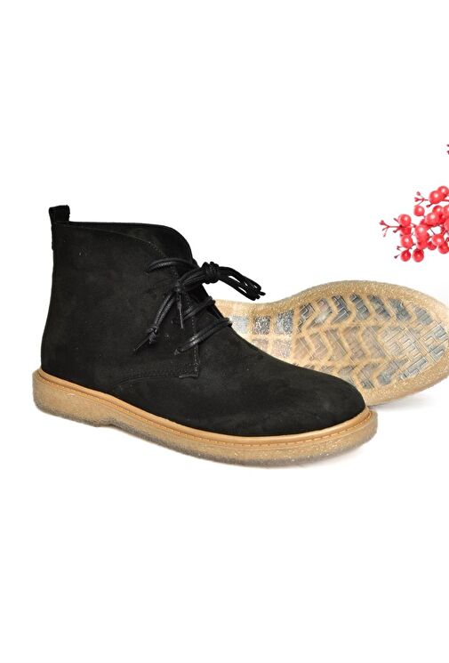 R374923202 Siyah Süet Alçak Taban Klasik Kadın Bot - Görsel 7