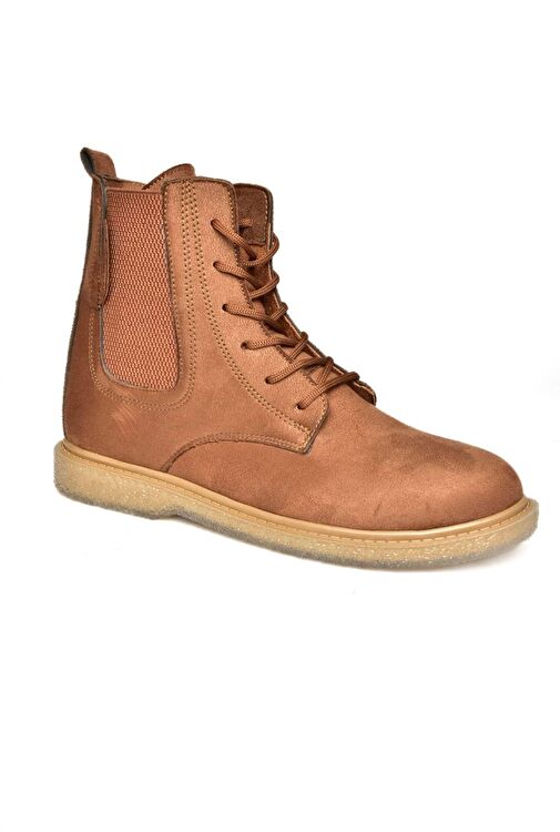 R374961902 Taba Süet Yanı Lastikli Klasik Kadın Bot - Görsel 7