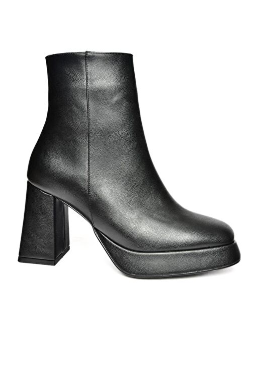 R282230209 Siyah Kalın Topuklu Kadın Bot - Görsel 2