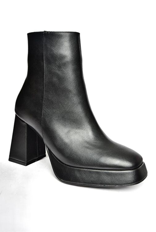 R282230209 Siyah Kalın Topuklu Kadın Bot - Görsel 9