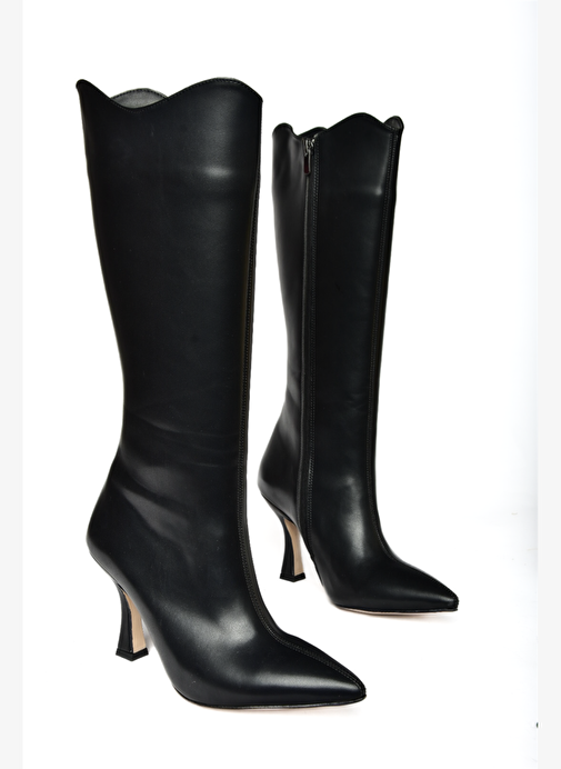 R820020109 Siyah İnce Topuklu Kadın Çizme - Görsel 8