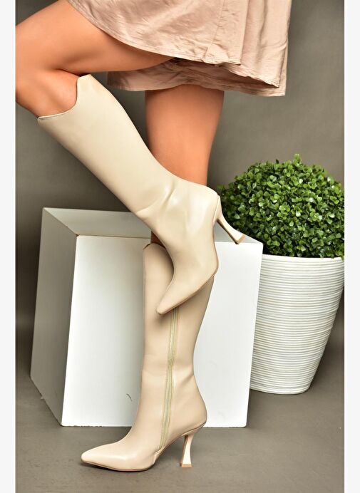 R820020109 Ten İnce Topuklu Kadın Çizme - Görsel 6