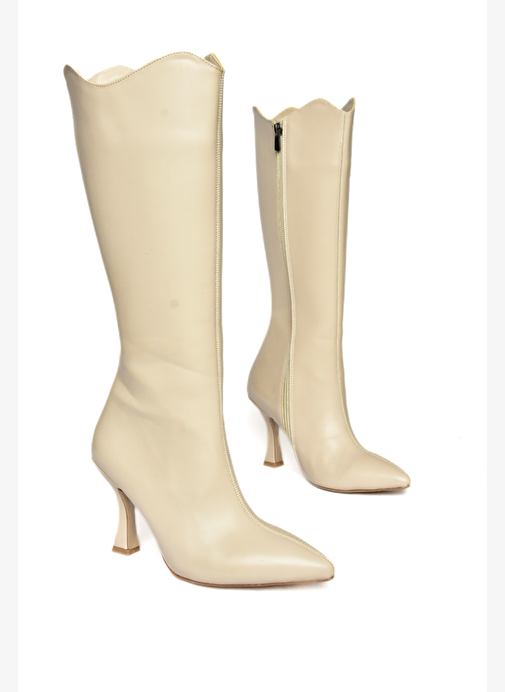 R820020109 Ten İnce Topuklu Kadın Çizme - Görsel 9