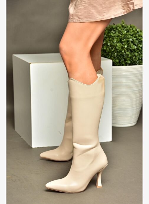 R820020109 Ten İnce Topuklu Kadın Çizme - Görsel 5