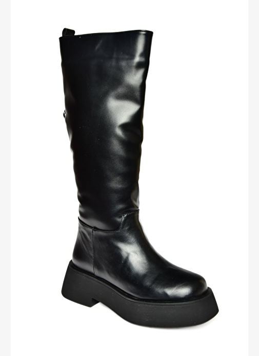 R610067009 Siyah Kalın Tabanlı Çizme - Görsel 4