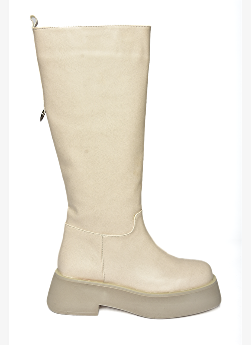 R610067009 Bej Kalın Tabanlı Çizme - Görsel 6