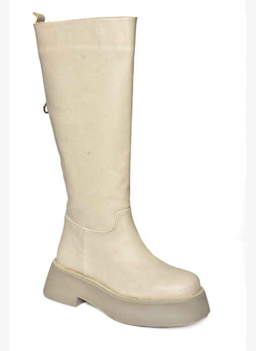 R610067009 Bej Kalın Tabanlı Çizme - Görsel 7