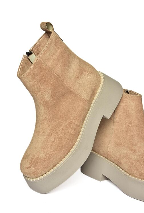 R820190202 Ten Süet Kalın Tabanlı Kadın Bot - Görsel 7