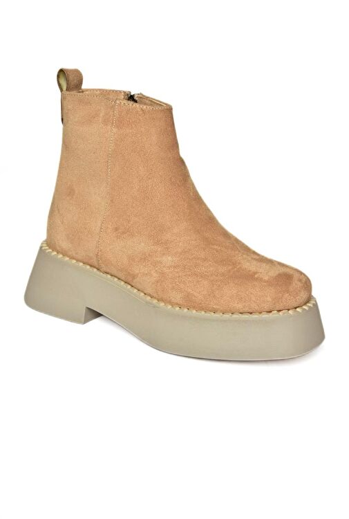 R820190202 Ten Süet Kalın Tabanlı Kadın Bot - Görsel 8