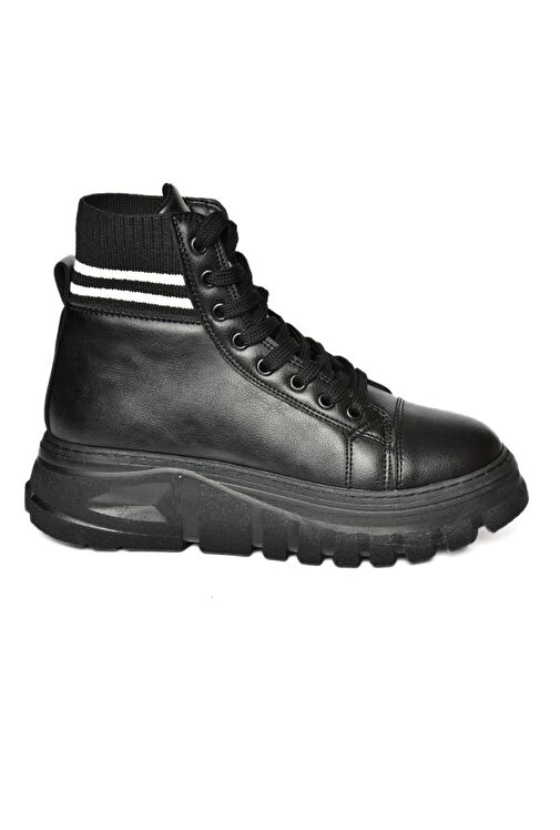 R250660009 Siyah Kalın Tabanlı Kadın Bot - Görsel 7