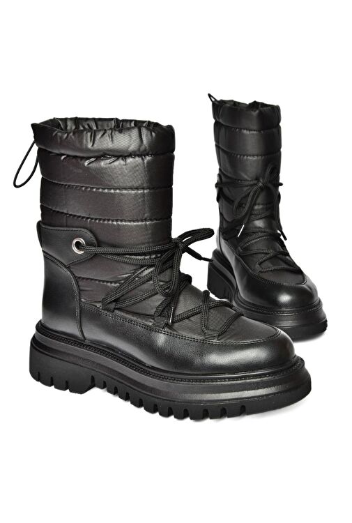 R312102404 Siyah Paraşüt Kumaş Kadın Bot - Görsel 5