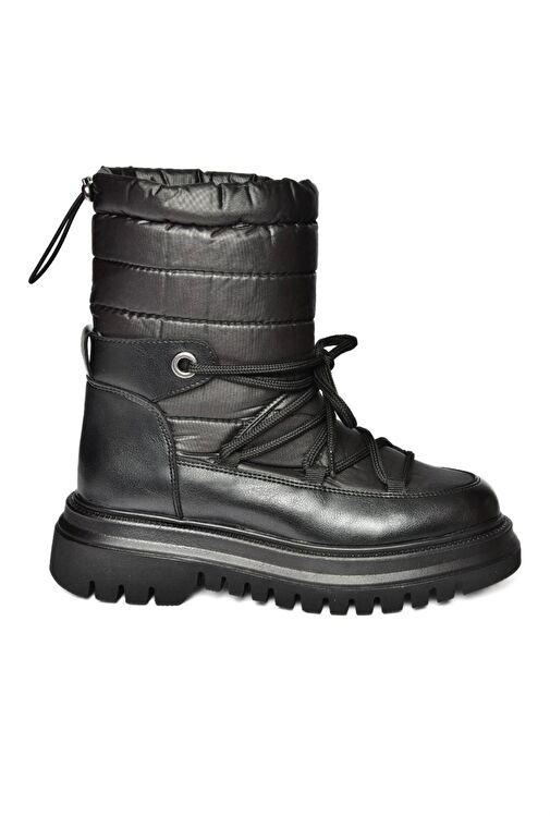 R312102404 Siyah Paraşüt Kumaş Kadın Bot - Görsel 6