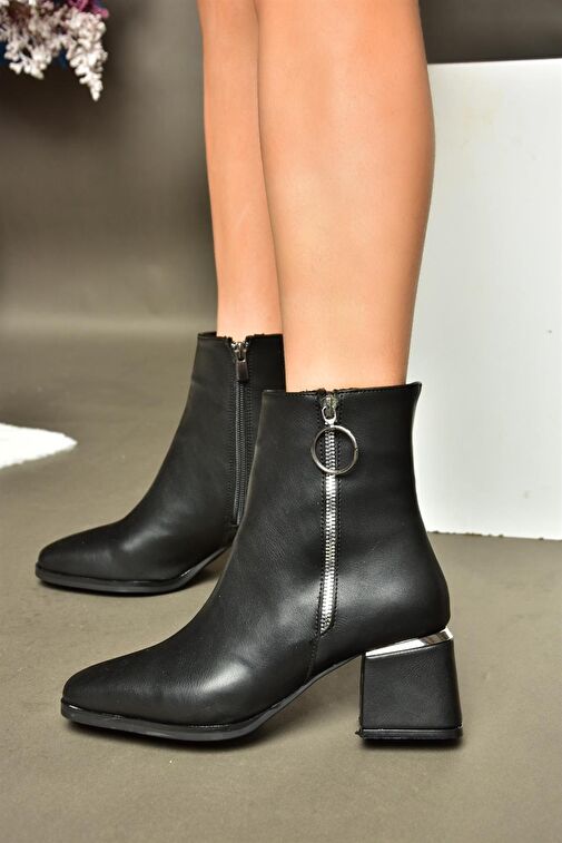 R524500309 Siyah Kalın Topuklu Kadın Bot - Görsel 2