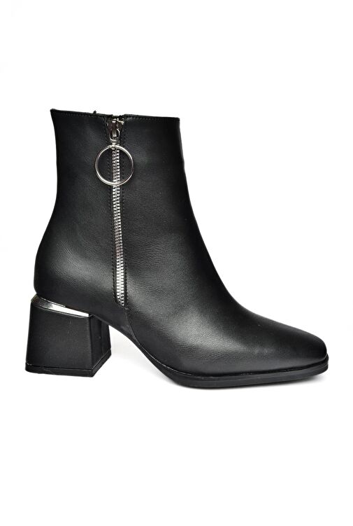 R524500309 Siyah Kalın Topuklu Kadın Bot - Görsel 6