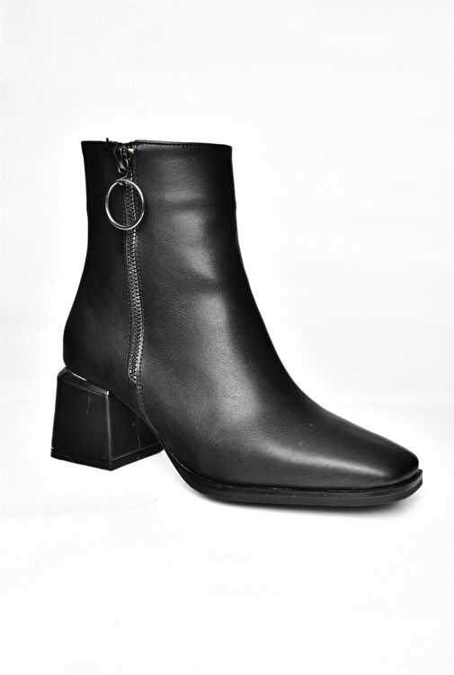 R524500309 Siyah Kalın Topuklu Kadın Bot - Görsel 7