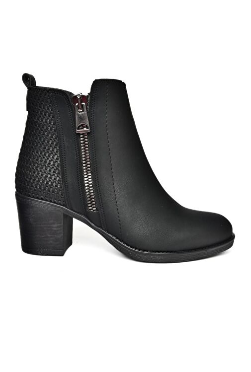 R674161009 Siyah Kalın Topuklu Kadın Bot - Görsel 7