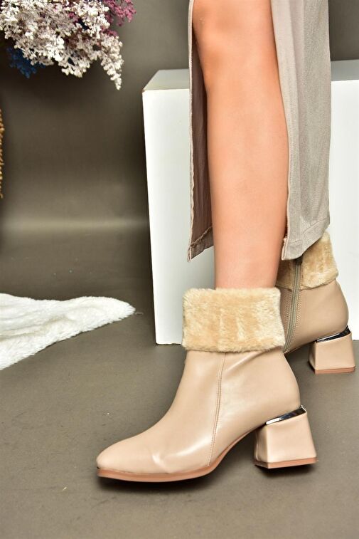 R241049109 Ten Kalın Topuklu Kadın Bot - Görsel 6