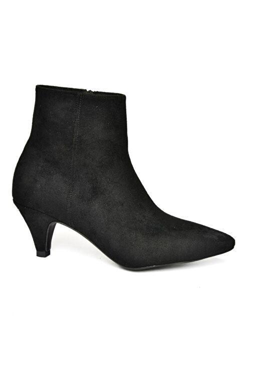 R404710002 Siyah Süet Alçak Topuklu Kadın Bot - Görsel 7