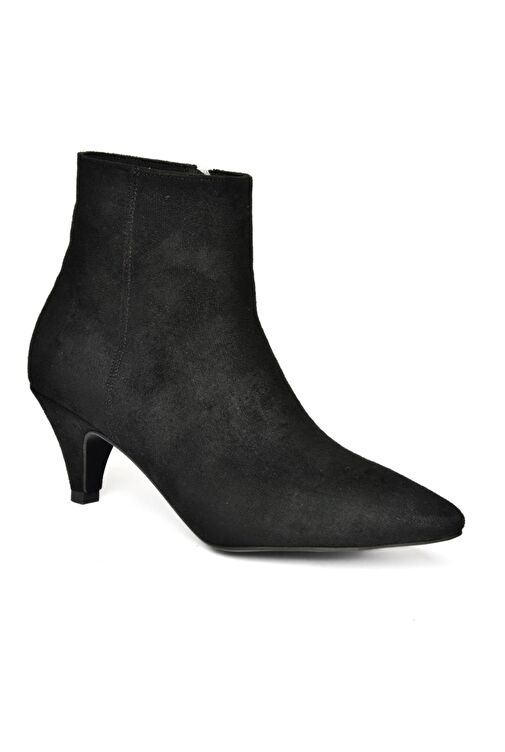 R404710002 Siyah Süet Alçak Topuklu Kadın Bot - Görsel 8