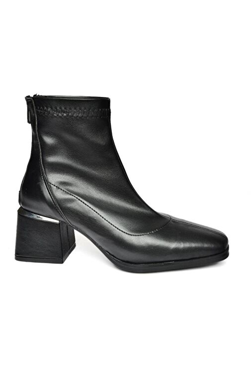 R524060809 Siyah Kalın Topuklu Kadın Bot - Görsel 8