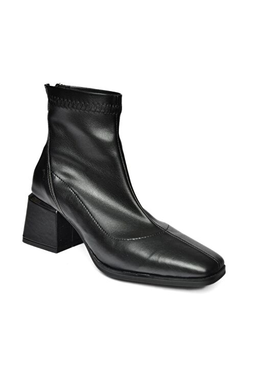 R524060809 Siyah Kalın Topuklu Kadın Bot - Görsel 9