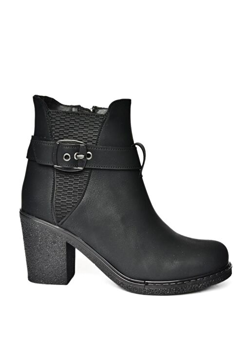 R674151409 Siyah Kalın Topuklu Kadın Bot - Görsel 7