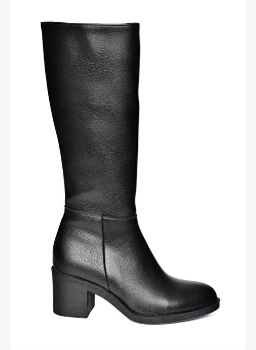 R404800509 Siyah Alçak Topuklu Kadın Çizme - Görsel 6