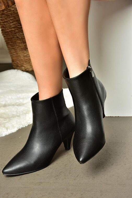 R404710009 Siyah Alçak Topuklu Kadın Bot - Görsel 4