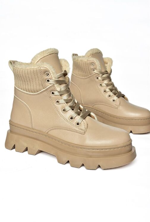 R250008009 Ten Kalın Tabanlı Kadın Postal Bot - Görsel 9