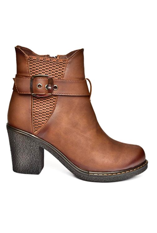 R674151409 Taba Kalın Topuklu Kadın Bot - Görsel 6