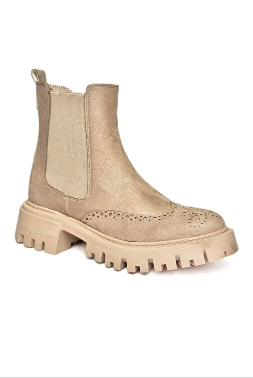 R312152902 Vizon Süet Kalın Tabanlı Kadın Bot - Görsel 8