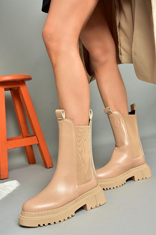 N280349009 Ten Kalın Tabanlı Günlük Kadın Bot - Görsel 3