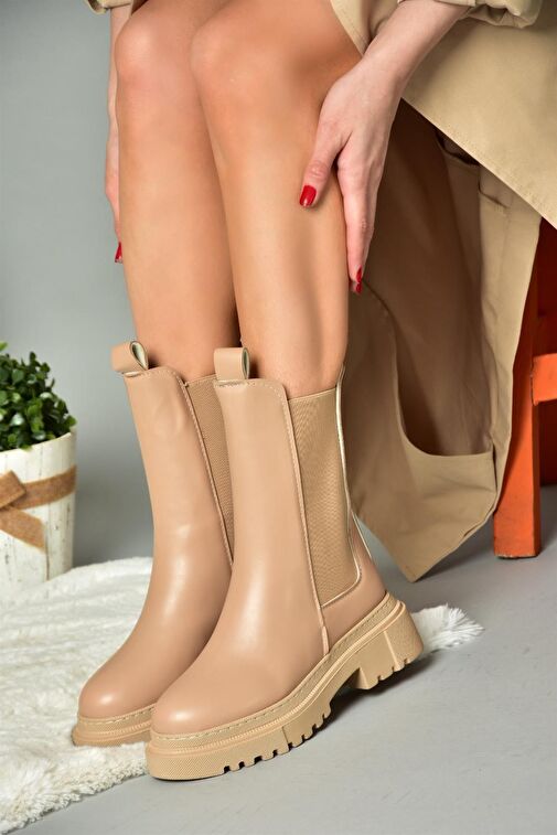 N280349009 Ten Kalın Tabanlı Günlük Kadın Bot - Görsel 6