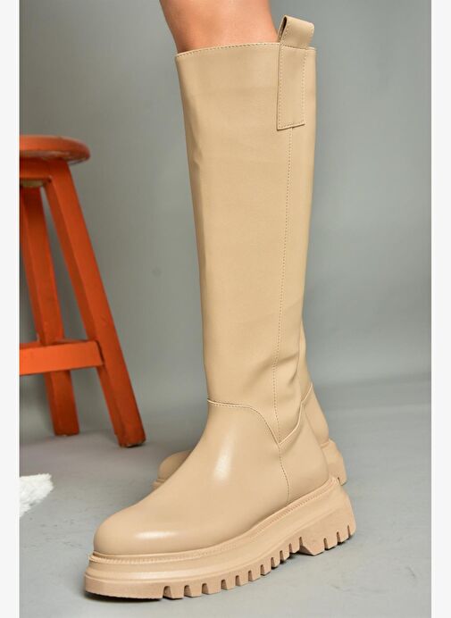 R312401309 Ten Kalın Tabanlı Kadın Çizme - Görsel 5