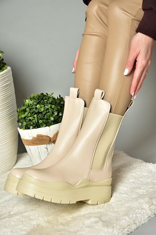 N280420009 Ten Kalın Tabanlı Kadın Bot - Görsel 3