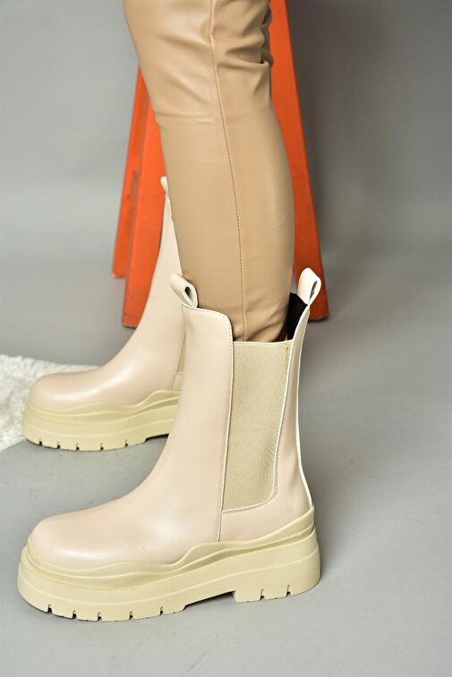 N280420009 Ten Kalın Tabanlı Kadın Bot - Görsel 4