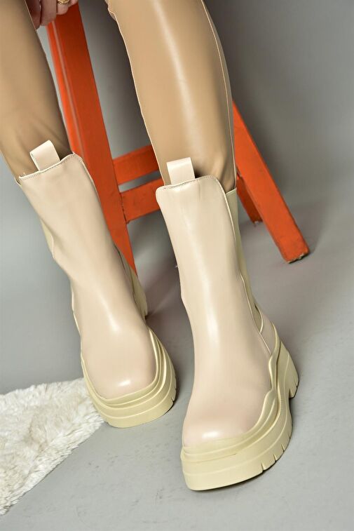 N280420009 Ten Kalın Tabanlı Kadın Bot - Görsel 5