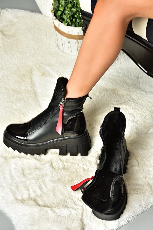 L239001809 Siyah Kalın Tabanlı Kadın Bot - Görsel 3