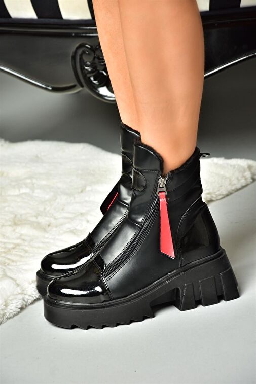 L239001809 Siyah Kalın Tabanlı Kadın Bot - Görsel 6