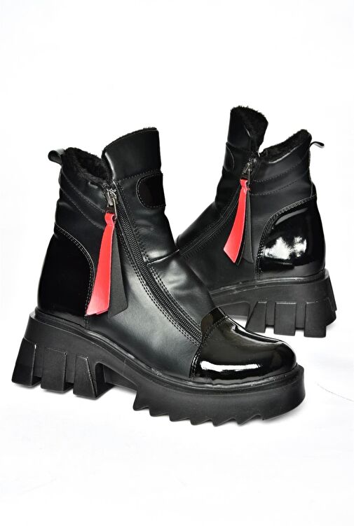 L239001809 Siyah Kalın Tabanlı Kadın Bot - Görsel 7