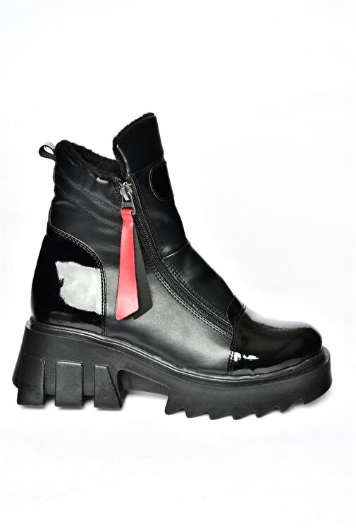 L239001809 Siyah Kalın Tabanlı Kadın Bot - Görsel 9