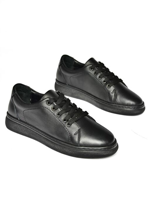 Fox Shoes Siyah Kadın Deri Sneaker 11699 - Görsel 8