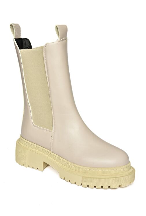 N280349009 Bej/Bej Kalın Tabanlı Günlük Kadın Bot - Görsel 7