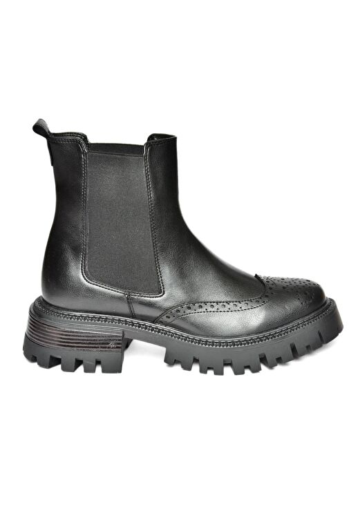 R312152909 Siyah Kalın Tabanlı Kadın Bot - Görsel 7