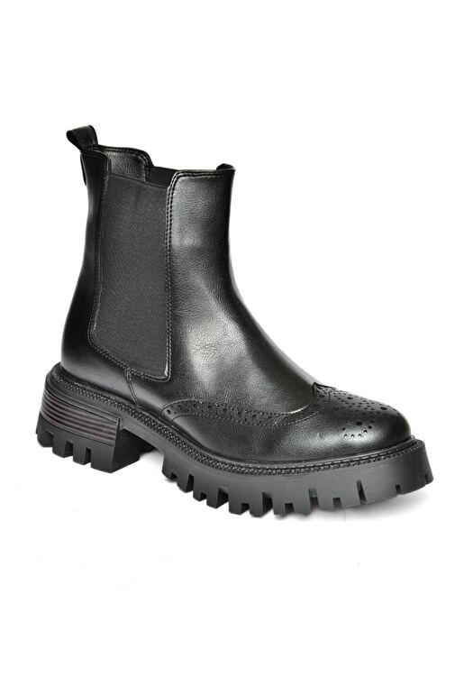 R312152909 Siyah Kalın Tabanlı Kadın Bot - Görsel 8