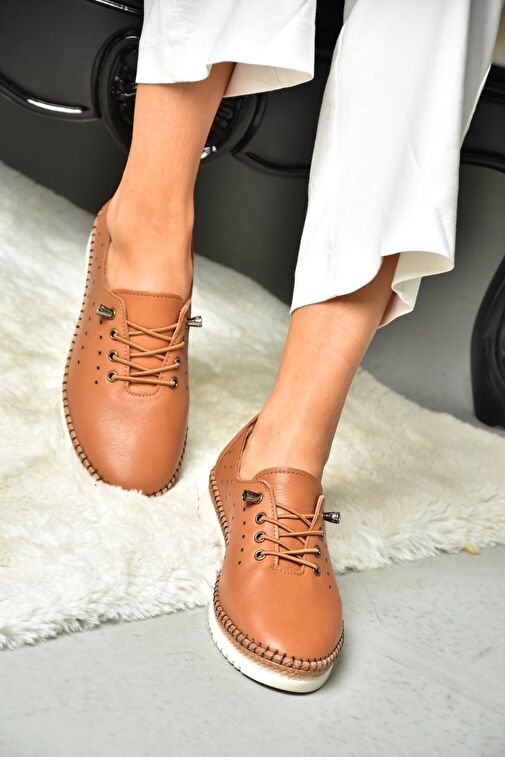 P555508103 Taba Hakiki Deri Kadın Ayakkabı - Görsel 3