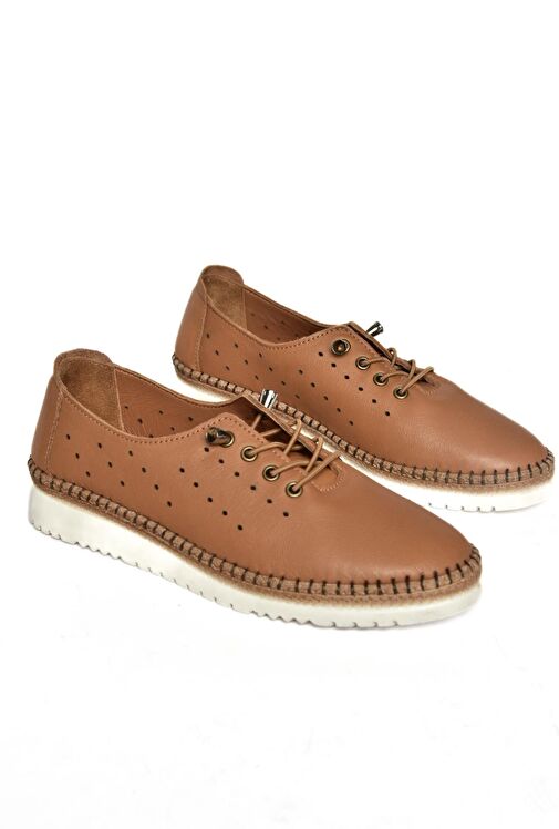 P555508103 Taba Hakiki Deri Kadın Ayakkabı - Görsel 7