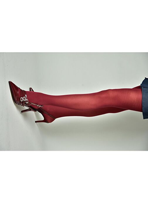 R654218308 Bordo Rugan İnce Topuklu Kadın Ayakkabı - Görsel 3