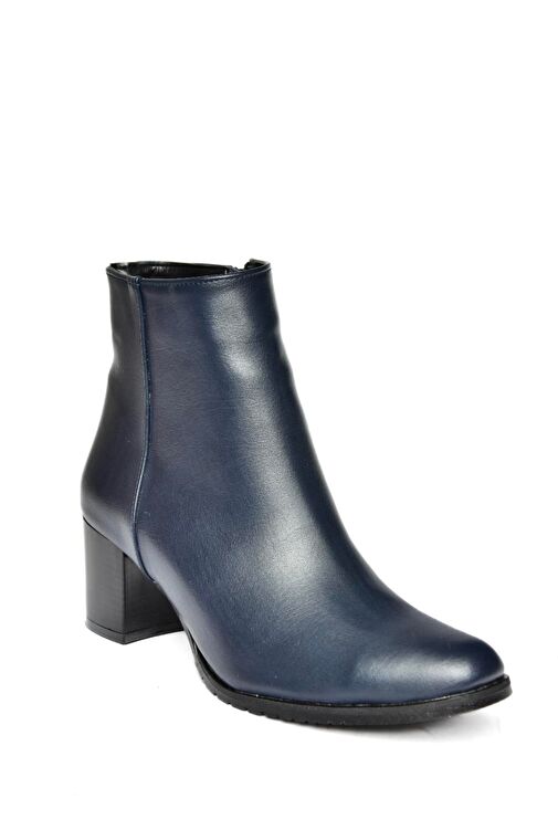 G654013109 Lacivert Alçak Topuklu Kadın Bot - Görsel 8