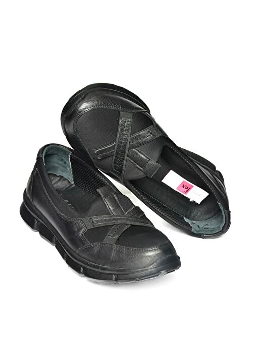 R555076003 Siyah Hakiki Deri Comfort Ortopedik Taban Kadın Ayakkabı - Görsel 7